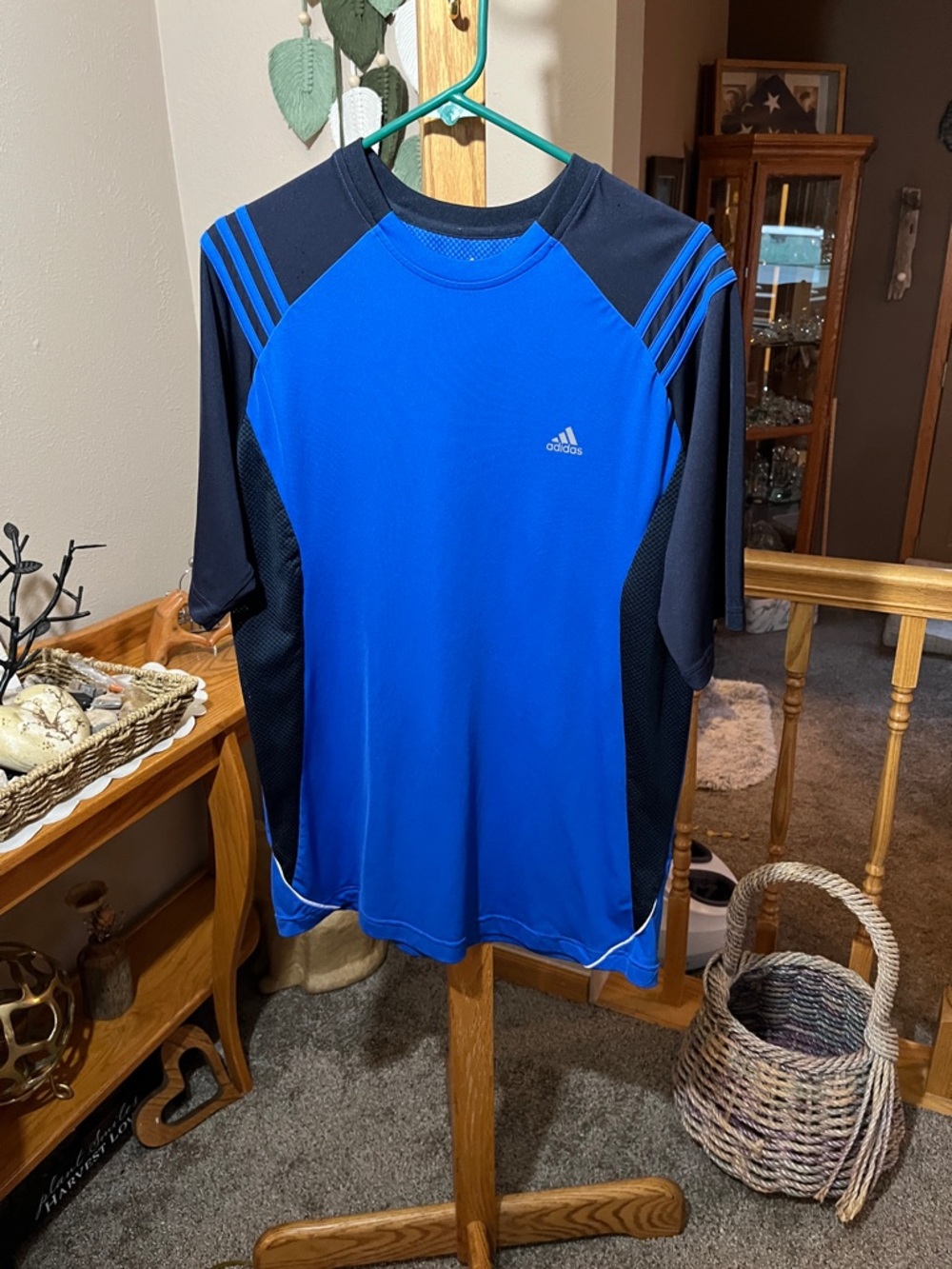 adidas Royal Blue and Black Performance Shirt